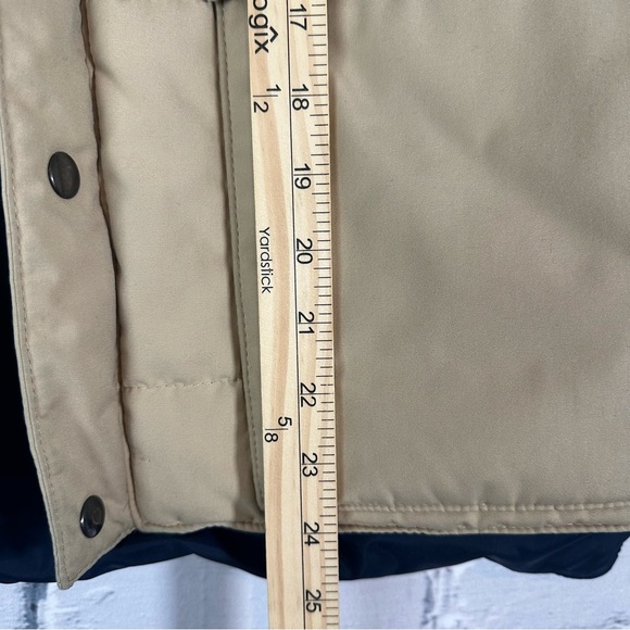 Lacoste Men’s Vintage Puffer Vest Reversible Tan Blue Size Large Cotton Blend - Picture 14 of 15